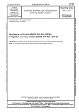 Funktionale Sicherheit in der Prozessindustrie - Einführung, Begriffe, Konzeption - Berichtigung zur Richtlinie VDI/VDE 2180 Blatt 1:2019-04