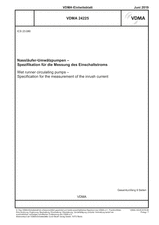 Wet runner circulating pumps - Specification for the measurement of the inrush current