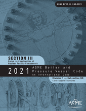 ASME Boiler and Pressure Vessel Code - Section III: Rules for Construction of Nuclear Facility Components - Division 1: Subsection NG - Core Support Structures