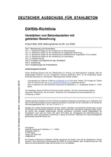 DAfStb-Richtlinie - Verstärken von Betonbauteilen mit geklebter Bewehrung - Teil 1: Bemessung und Konstruktion; Teil 2: Produkte und Systeme für das Verstärken; Teil 3: Ausführung; Teil 4: Empfehlungen für Prüfverfahren