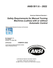 Safety Requirements for Manual Turning Machines (Lathes) with or without Automatic Control