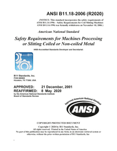Safety Requirements for Machines Processing or Slitting Coiled or Non-coiled Metal