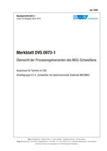 Übersicht der Prozessregelvarianten des MSG-Schweißens