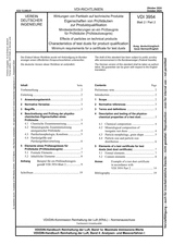 Wirkungen von Partikeln auf technische Produkte - Eigenschaften von Prüfstäuben zur Produktqualifikation - Mindestanforderungen an ein Prüfzeugnis für Prüfstäube (Prüfstaubzeugnis)