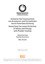 Schwerer Korrosionsschutz von Armaturen und Formstücken durch Pulverbeschichtung - Gütesicherung