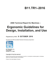 Ergonomic Guidelines for Design, Installation, and Use of Machine Tools