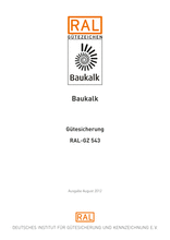 Baukalk - Gütesicherung