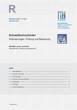 Schweißeckverbinder - Anforderungen, Prüfungen und Bewertungen