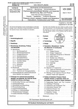 Staubbrände und Staubexplosionen; Gefahren, Beurteilung, Schutzmaßnahmen; Explosionsdruckstoßfeste Behälter und Apparate; Berechnung, Bau und Prüfung