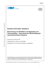 Calculation of tanks and apparatus made of thermoplastics - characteristic values for the material group Unplasticized polyamide