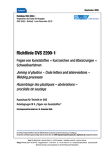 Joining of plastics - Code letters and abbreviations - Welding processes