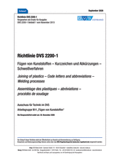 Joining of plastics - Code letters and abbreviations - Welding processes