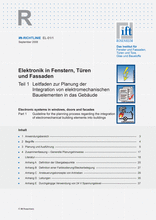 Electronic systems in windows, doors and facades - Part 1: Guideline for the planning and design of the interation of electromechanical building elements into buildings