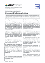Sicherheitsvorschriften für feuergefährliche Arbeiten