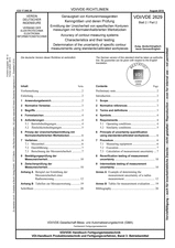Genauigkeit von Konturenmessgeräten - Kenngrößen und deren Prüfung - Ermittlung der Unsicherheit von spezifischen Konturenmessungen mit Normalen/kalibrierten Werkstücken