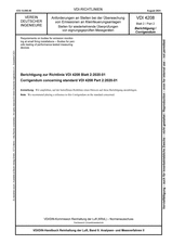 Anforderungen an Stellen bei der Überwachung von Emissionen an Kleinfeuerungsanlagen - Stellen für wiederkehrende Überprüfungen von eignungsgeprüften Messgeräten - Berichtigung zur Richtlinie VDI 4208 Blatt 2:2020-01