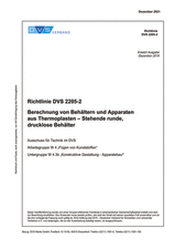 Calculation of tanks and apparatus made of thermoplastics - Vertical round, nonpressurised tanks