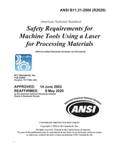Safety Requirements for Machine Tools Using a Laser for Processing Materials