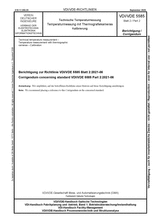 Technische Temperaturmessung - Temperaturmessung mit Thermografiekameras - Kalibrierung - Berichtigung zur Richtlinie VDI/VDE 5585 Blatt 2:2021-06