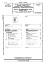 Monitoring der Wirkungen gentechnisch veränderter Organismen (GVO) - Leitfaden zur Entnahme und Aufarbeitung von Pflanzenproben für die molekularbiologische Analytik