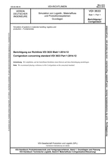 Simulation von Logistik-, Materialfluss- und Produktionssystemen - Grundlagen - Berichtigung zur Richtlinie VDI 3633 Blatt 1:2014-12
