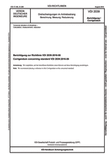 Drehschwingungen im Antriebsstrang - Berechnung, Messung, Reduzierung - Berichtigung zur Richtlinie VDI 2039:2016-06