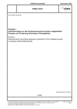 Pumps - Requirements according explosion protection of dry installed pumps conveying inflammable liquids Gesamtumfang