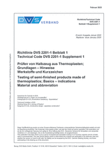 Testing of semi-finished products made of thermoplastics - Basics - Indications - Material and abbreviation