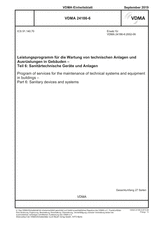Program of services for the maintenance of technical systems and equipment in buildings - Part 6: Sanitary devices and systems
