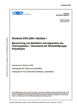 Calculation of tanks and apparatus made of thermoplastics - Characteristic values of the polyethylene material group