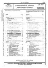 Quality management in maintenance