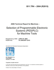 Selection of Programmable Electronic Systems (PES/PLC) for Machine Tools
