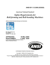 Safety Requirements for Roll-forming and Roll-bending Machines