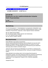 Emissionen aus der metallverarbeitenden Industrie - Teil 6: Feuerverzinken