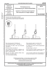 Prüfmittelüberwachung; Prüfanweisung für Höhenmessschieber