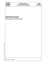 VdS-Richtlinien für Wasserlöschanlagen - Sprinklerpumpen - Anforderungen und Prüfmethoden