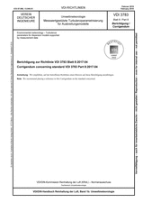 Umweltmeteorologie - Messwertgestützte Turbulenzparametrisierung für Ausbreitungsmodelle - Berichtigung zur Richtlinie VDI 3783 Blatt 8:2017-04