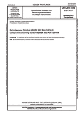 Dynamisches Verhalten von Berührungsthermometern - Grundlagen und Kennwerte - Berichtigung zur Richtlinie VDI/VDE 3522 Blatt 1:2014-09