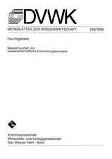 Feuchtgebiete; Wasserhaushalt und wasserwirtschaftliche Entwicklungskonzepte