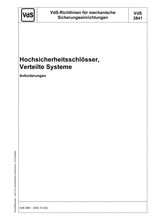 VdS Guidelines for Physical Security Devices - High Security Locks, Distributed Systems - Requirements