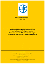 Beeinflussung von unterirdischen metallischen Anlagen durch Streuströme von Gleichstromanlagen; textgleich mit DVGW-Arbeitsblatt GW 21