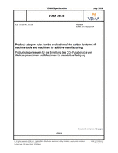 Product category rules for the evaluation of the carbon footprint of machine tools and machines for additive manufacturing