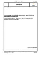 Product category rules for the evaluation of the carbon footprint of plastics and rubber machines