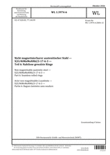 Nicht magnetisierbarer austenitischer Stahl - X2CrNiMnMoNNb23-17-6-3 - Teil 6: Nahtlos gewalzte Ringe