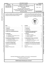 Messen von Partikeln - Gravimetrische Bestimmung der Massenkonzentration von Partikeln in der Außenluft - Grundlagen