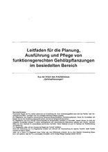 Leitfaden für die Planung, Ausführung und Pflege von funktionsgerechten Gehölzpflanzungen im besiedelten Bereich