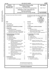 Thermische Nutzung des Untergrundes - Unterirdische Thermische Energiespeicher
