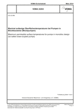 Maximum permissible surface temperatures for pumps in monobloc design (so-called close-coupled pumps)