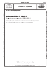 Drahtseile für Fördermittel - Berichtigung zur Richtlinie VDI 2358:2012-12