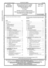 Betrieb verfahrenstechnischer Anlagen - Mindestanforderungen an digitale Herstellerinformationen für die Prozessindustrie - Grundlagen